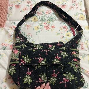 Vera Bradley Black Floral Shoulder Bag